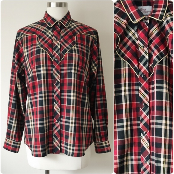 Kenny Rogers Karman Vintage 80s Western Rodeo Pearl Snap Button Down Shirt Sz M - Picture 1 of 14